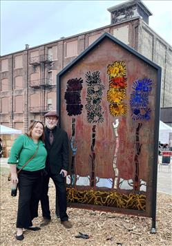 Megan McAdow, Director, Marshall M. Fredericks Sculpture Museum & Artist Mark Bleshenski
